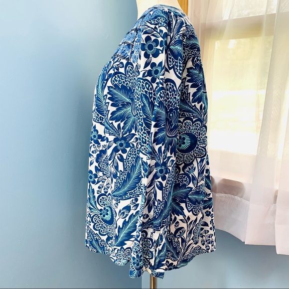 J. Crew Embroidered Floral Popover Top - Picture 4 of 8